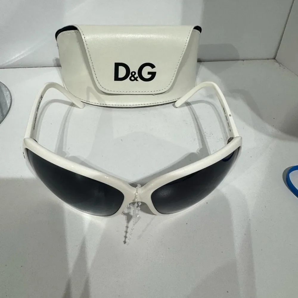 Dolce & Gabbana White Frame Sunglasses